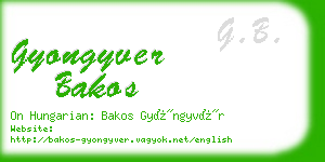 gyongyver bakos business card